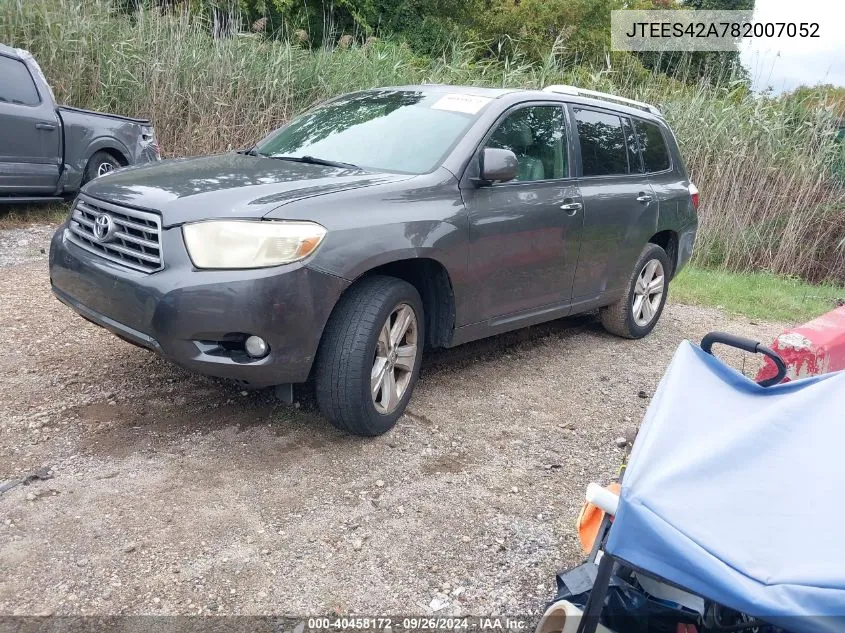 2008 Toyota Highlander Limited VIN: JTEES42A782007052 Lot: 40458172