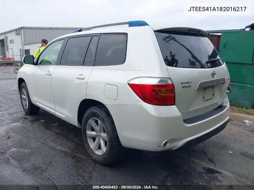 JTEES41A182016217 2008 Toyota Highlander