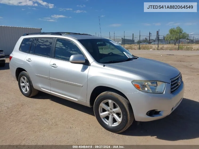 2008 Toyota Highlander VIN: JTEDS41A882064549 Lot: 40464418