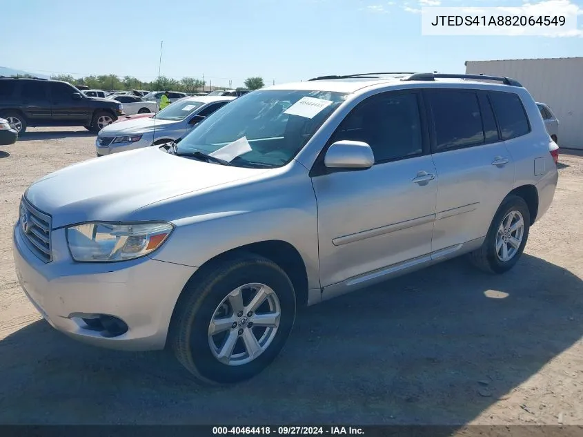 2008 Toyota Highlander VIN: JTEDS41A882064549 Lot: 40464418