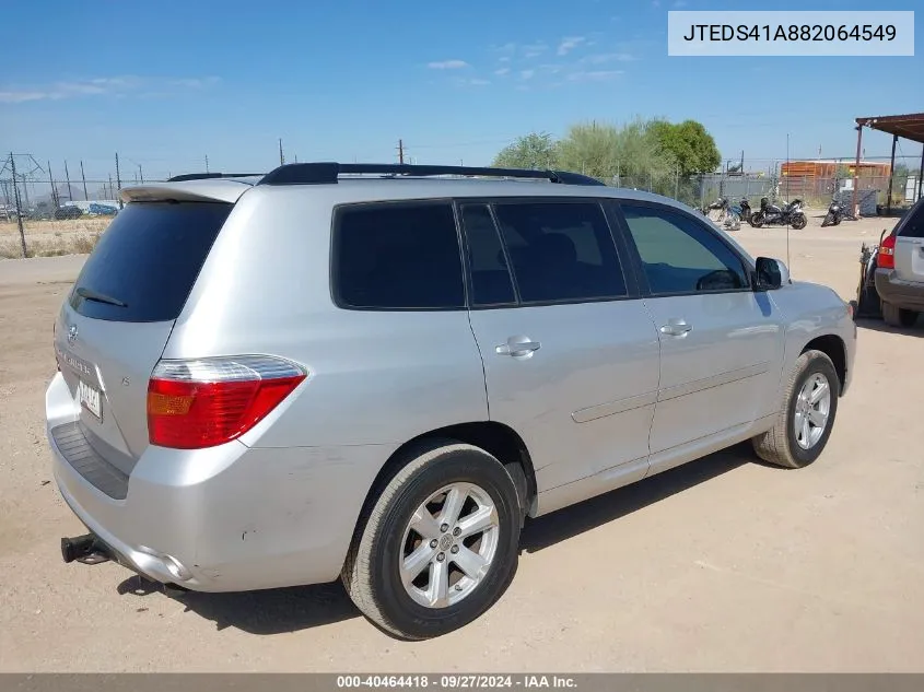 2008 Toyota Highlander VIN: JTEDS41A882064549 Lot: 40464418