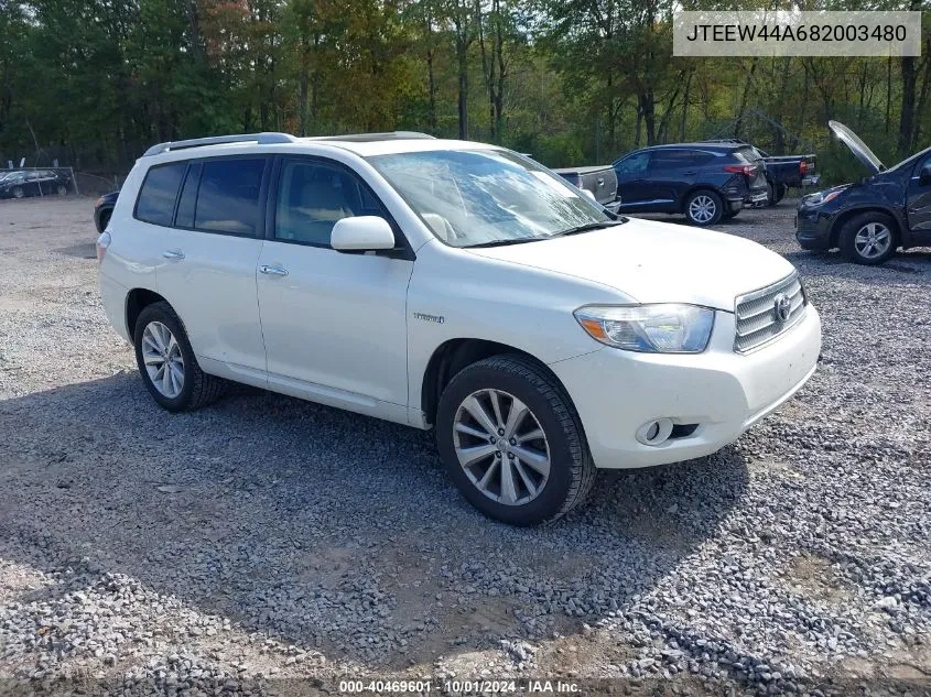 2008 Toyota Highlander Hybrid Limited VIN: JTEEW44A682003480 Lot: 40469601