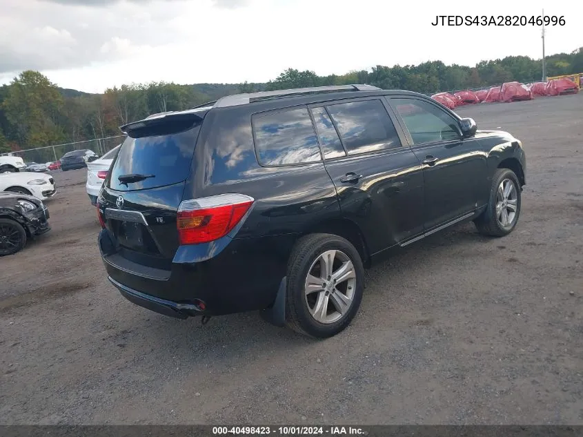 2008 Toyota Highlander Sport VIN: JTEDS43A282046996 Lot: 40498423