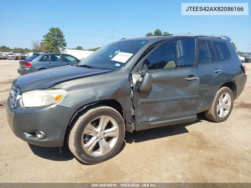 2008 Toyota Highlander Limited VIN: JTEES42AX82086166 Lot: 40516519