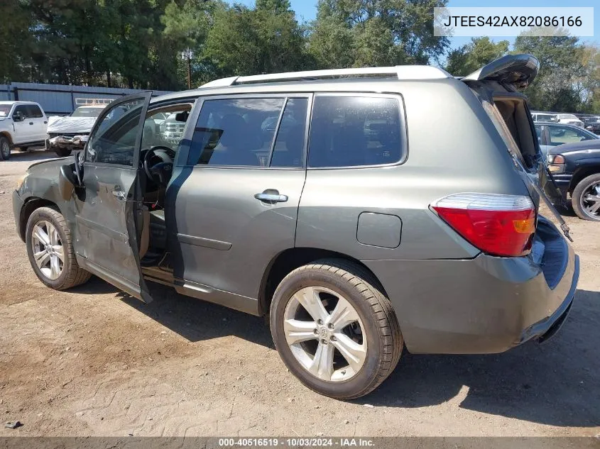 2008 Toyota Highlander Limited VIN: JTEES42AX82086166 Lot: 40516519