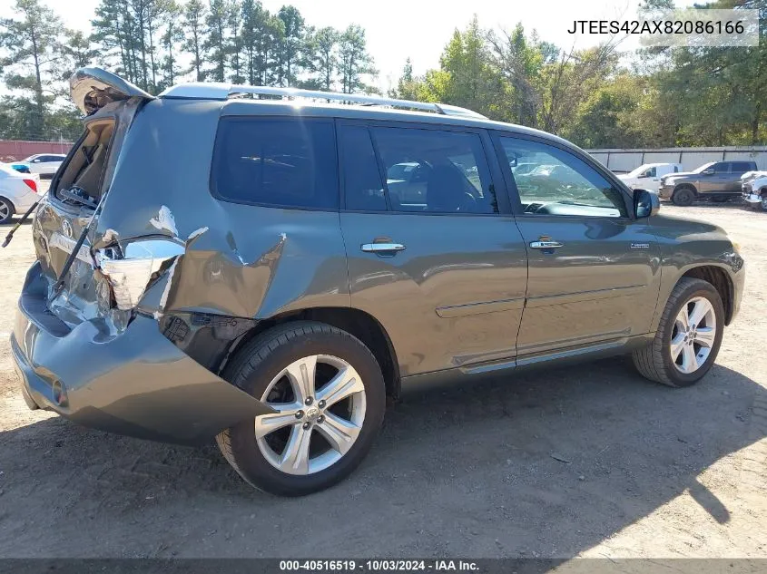 2008 Toyota Highlander Limited VIN: JTEES42AX82086166 Lot: 40516519