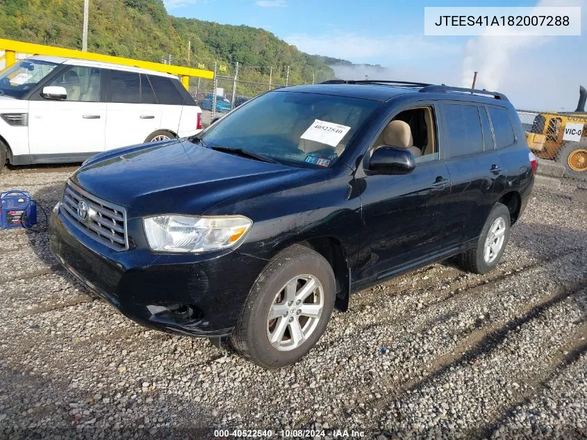 2008 Toyota Highlander VIN: JTEES41A182007288 Lot: 40522540