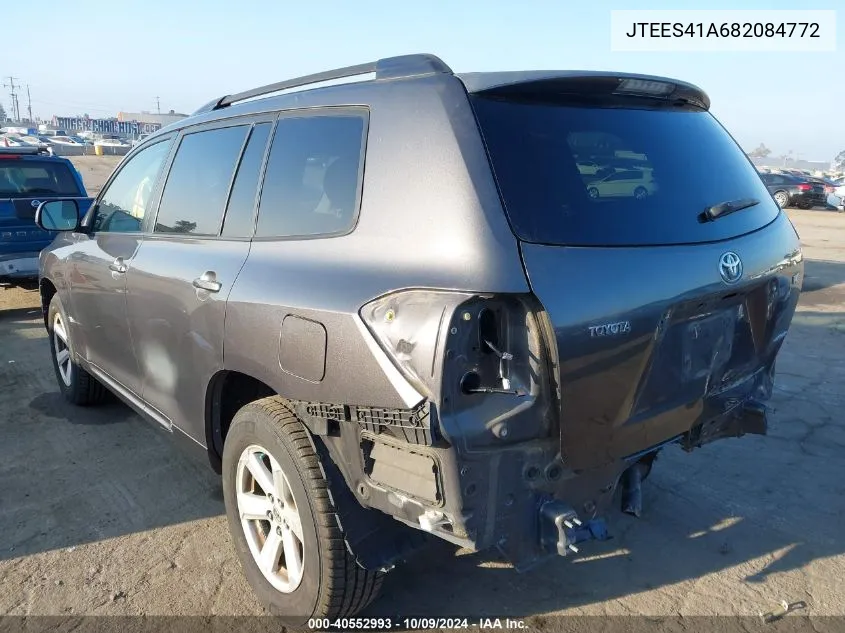 2008 Toyota Highlander VIN: JTEES41A682084772 Lot: 40552993