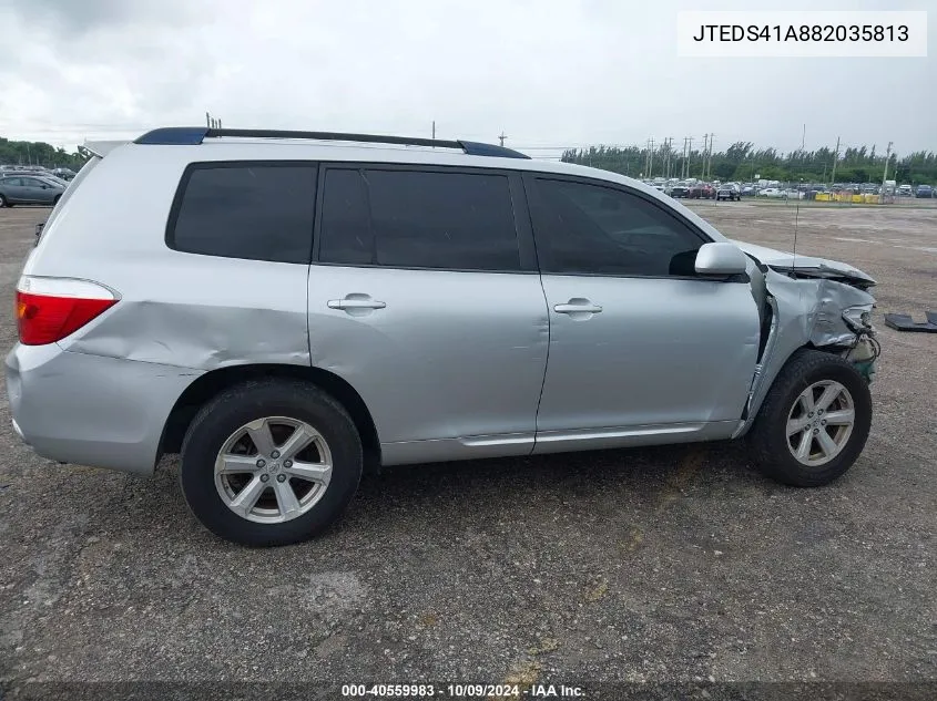 2008 Toyota Highlander VIN: JTEDS41A882035813 Lot: 40559983