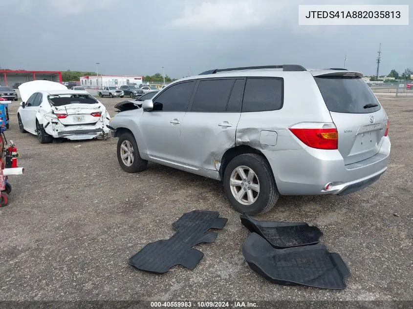 2008 Toyota Highlander VIN: JTEDS41A882035813 Lot: 40559983