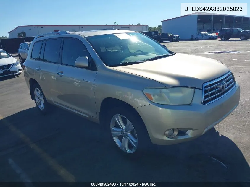 2008 Toyota Highlander Limited VIN: JTEDS42A882025023 Lot: 40562493