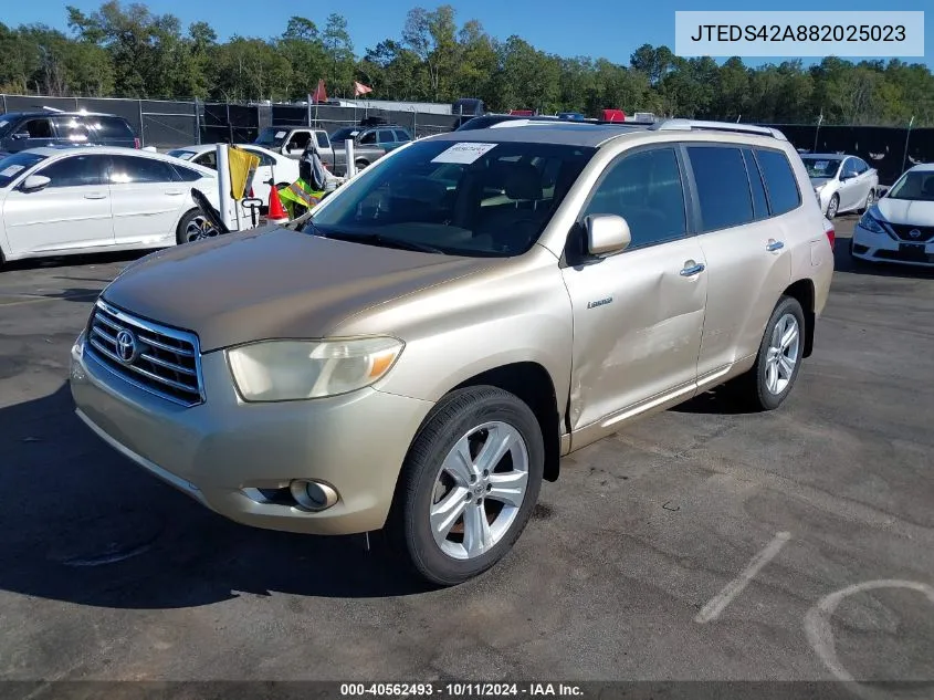 2008 Toyota Highlander Limited VIN: JTEDS42A882025023 Lot: 40562493