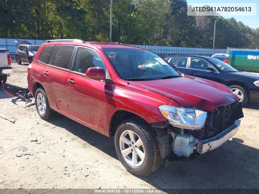 2008 Toyota Highlander VIN: JTEDS41A782054613 Lot: 40584120