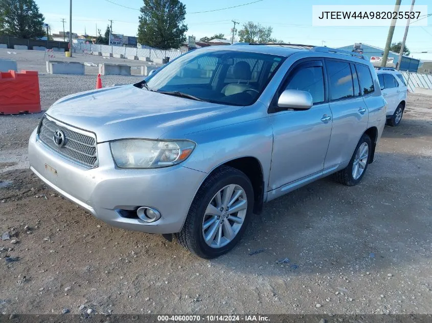 2008 Toyota Highlander Hybrid Limited VIN: JTEEW44A982025537 Lot: 40600070