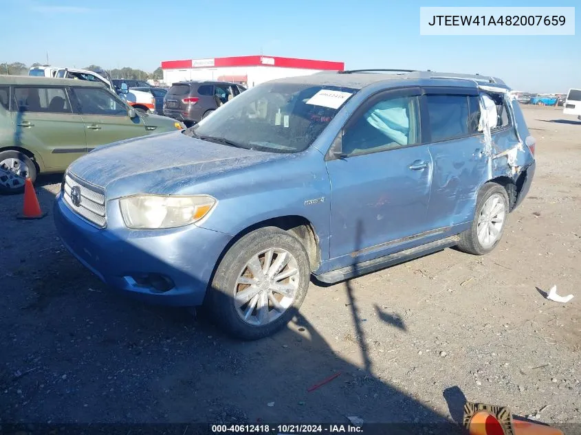 2008 Toyota Highlander Hybrid VIN: JTEEW41A482007659 Lot: 40612418