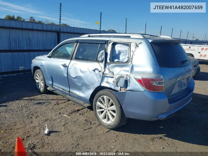 2008 Toyota Highlander Hybrid VIN: JTEEW41A482007659 Lot: 40612418