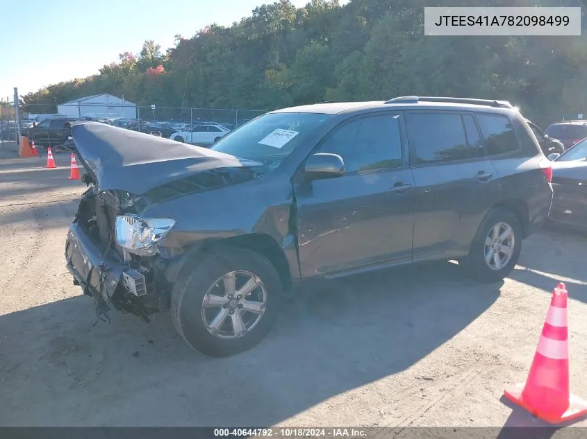 2008 Toyota Highlander VIN: JTEES41A782098499 Lot: 40644792