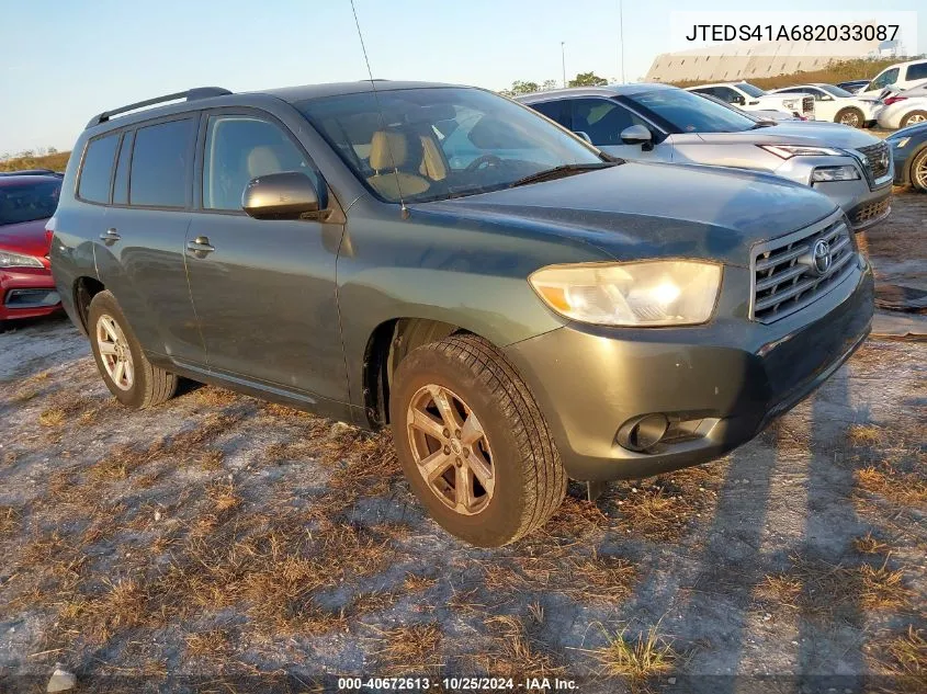 2008 Toyota Highlander VIN: JTEDS41A682033087 Lot: 40672613