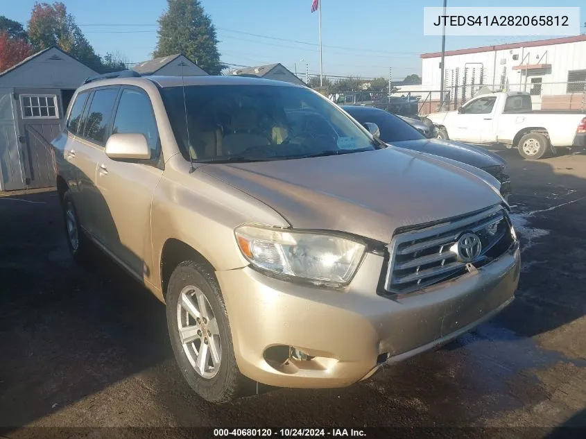 2008 Toyota Highlander VIN: JTEDS41A282065812 Lot: 40680120