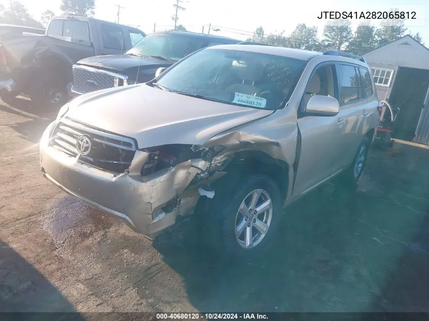 2008 Toyota Highlander VIN: JTEDS41A282065812 Lot: 40680120