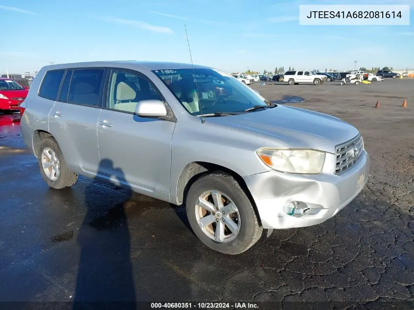 2008 Toyota Highlander VIN: JTEES41A682081614 Lot: 40680351