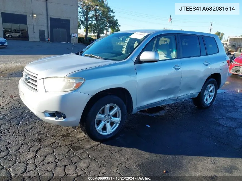 2008 Toyota Highlander VIN: JTEES41A682081614 Lot: 40680351