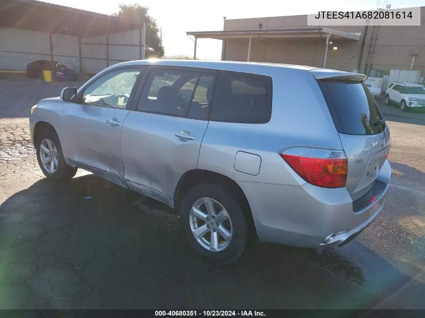 2008 Toyota Highlander VIN: JTEES41A682081614 Lot: 40680351