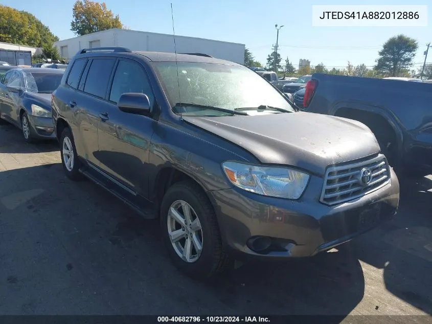 2008 Toyota Highlander VIN: JTEDS41A882012886 Lot: 40682796