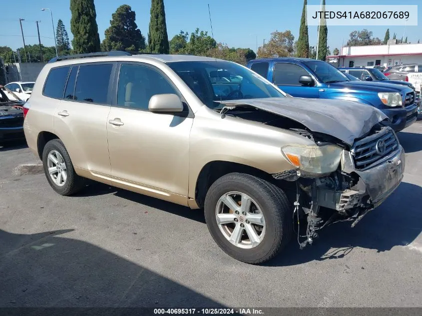 2008 Toyota Highlander VIN: JTEDS41A682067689 Lot: 40695317