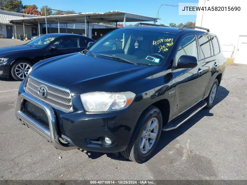 2008 Toyota Highlander Hybrid VIN: JTEEW41A582015690 Lot: 40710814