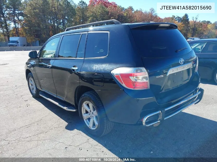 2008 Toyota Highlander Hybrid VIN: JTEEW41A582015690 Lot: 40710814