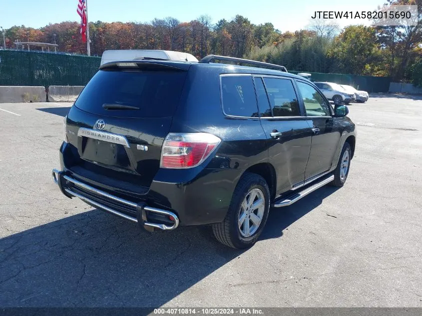 2008 Toyota Highlander Hybrid VIN: JTEEW41A582015690 Lot: 40710814