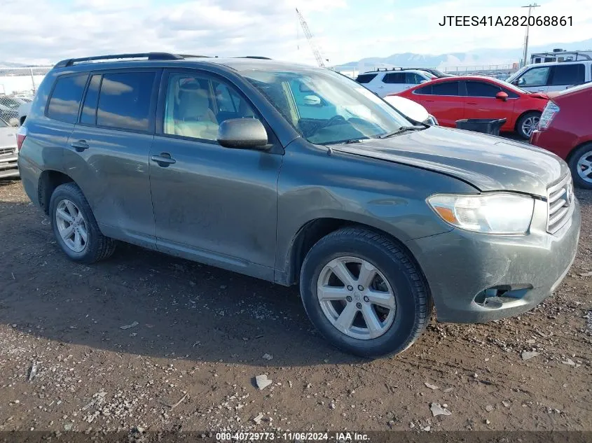 2008 Toyota Highlander VIN: JTEES41A282068861 Lot: 40729773