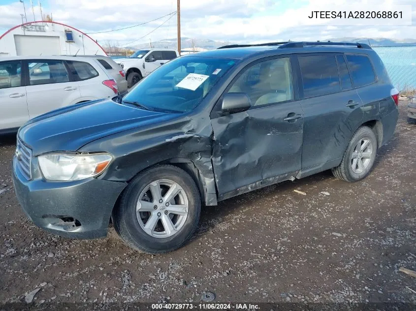 2008 Toyota Highlander VIN: JTEES41A282068861 Lot: 40729773