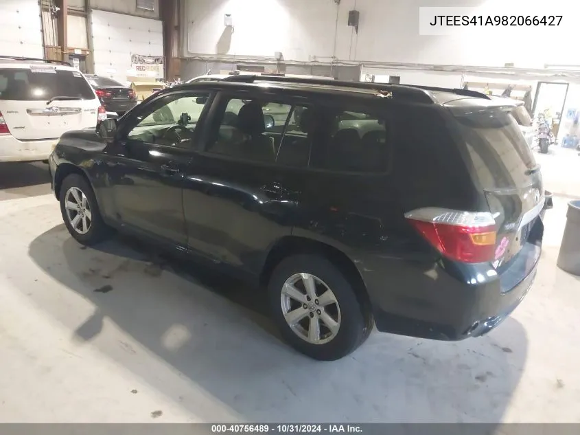 2008 Toyota Highlander VIN: JTEES41A982066427 Lot: 40756489