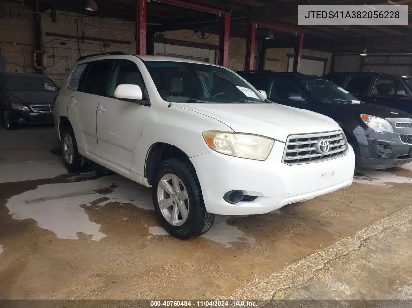 2008 Toyota Highlander VIN: JTEDS41A382056228 Lot: 40760484