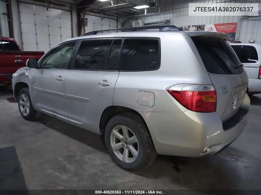 JTEES41A382076337 2008 Toyota Highlander