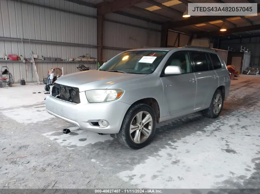 JTEDS43A482057045 2008 Toyota Highlander Sport