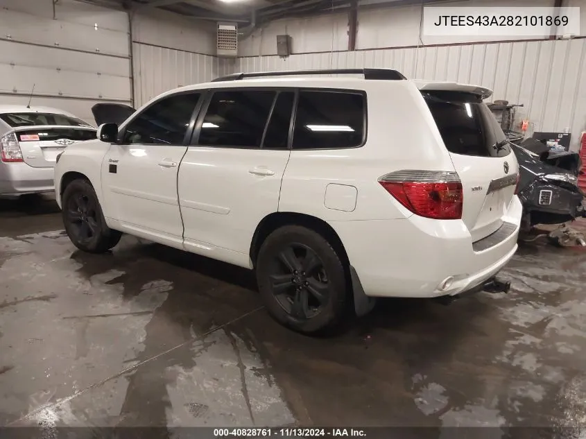 2008 Toyota Highlander Sport VIN: JTEES43A282101869 Lot: 40828761