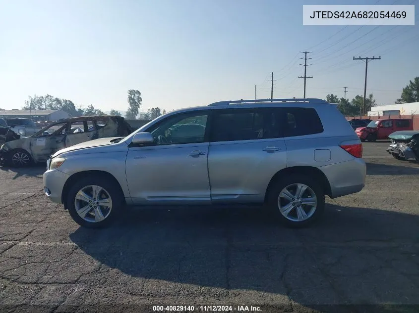 2008 Toyota Highlander Limited VIN: JTEDS42A682054469 Lot: 40829140