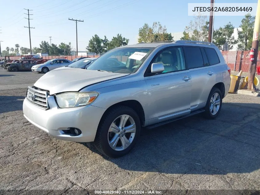 2008 Toyota Highlander Limited VIN: JTEDS42A682054469 Lot: 40829140