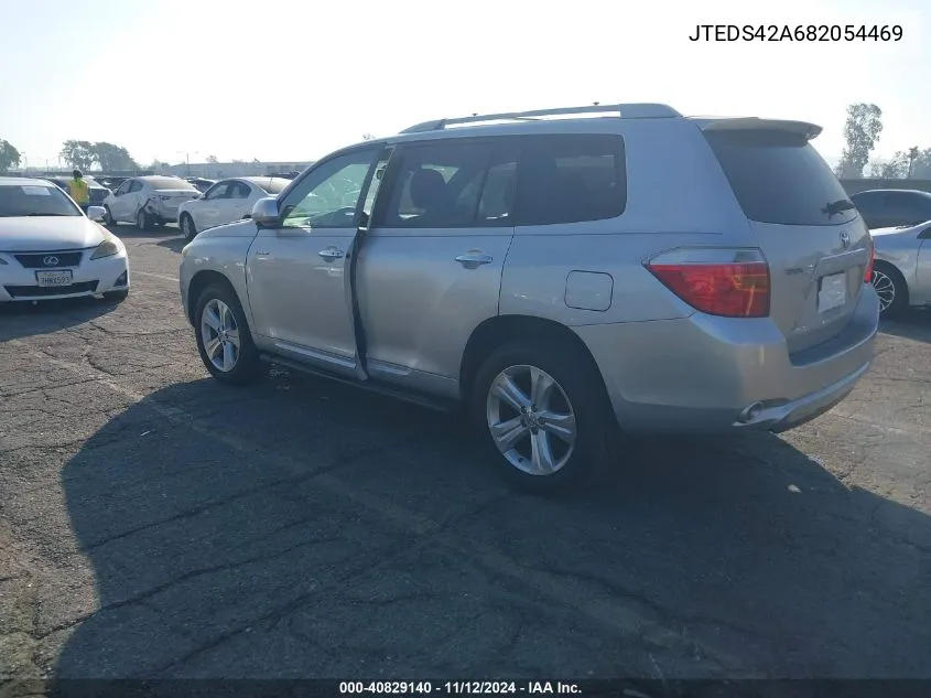 2008 Toyota Highlander Limited VIN: JTEDS42A682054469 Lot: 40829140