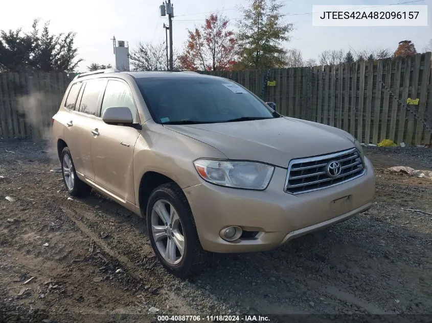 2008 Toyota Highlander Limited VIN: JTEES42A482096157 Lot: 40887706