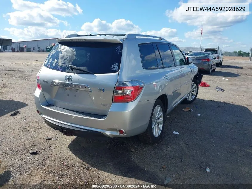 2009 Toyota Highlander Hybrid Limited VIN: JTEEW44A592028629 Lot: 39296230