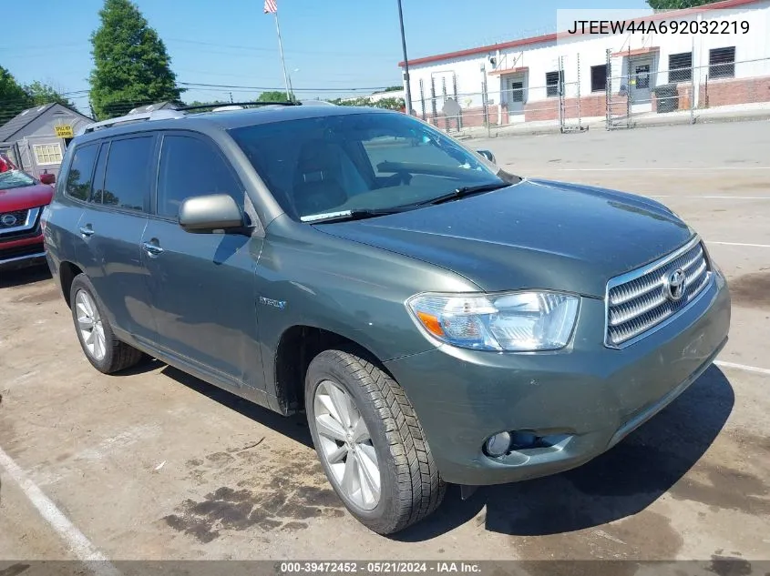 2009 Toyota Highlander Hybrid Limited VIN: JTEEW44A692032219 Lot: 39472452