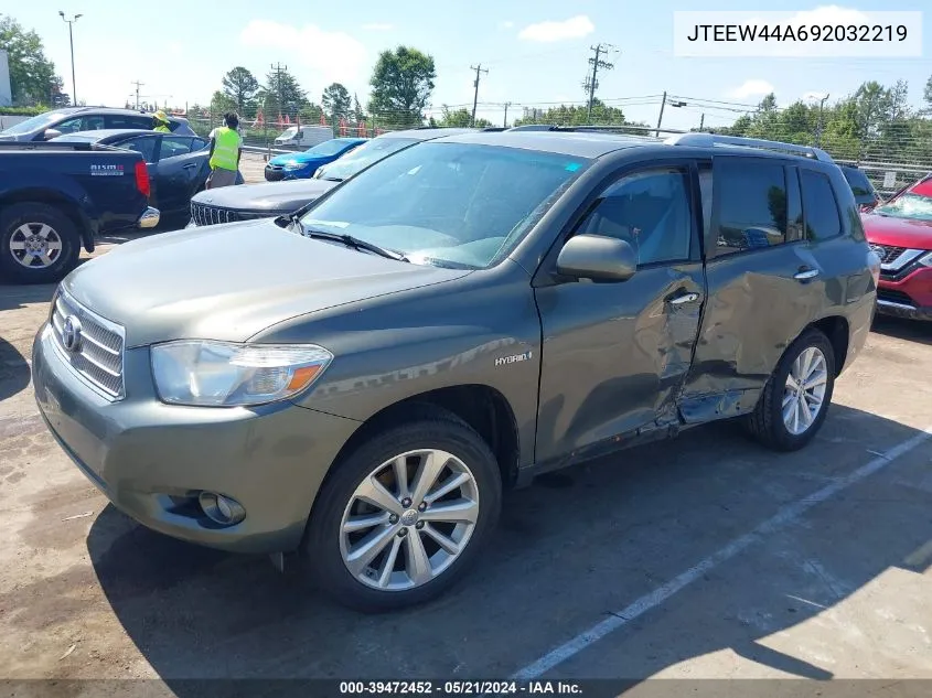 2009 Toyota Highlander Hybrid Limited VIN: JTEEW44A692032219 Lot: 39472452