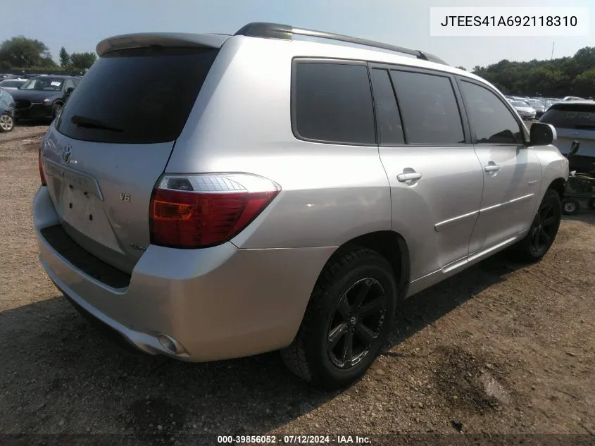 JTEES41A692118310 2009 Toyota Highlander