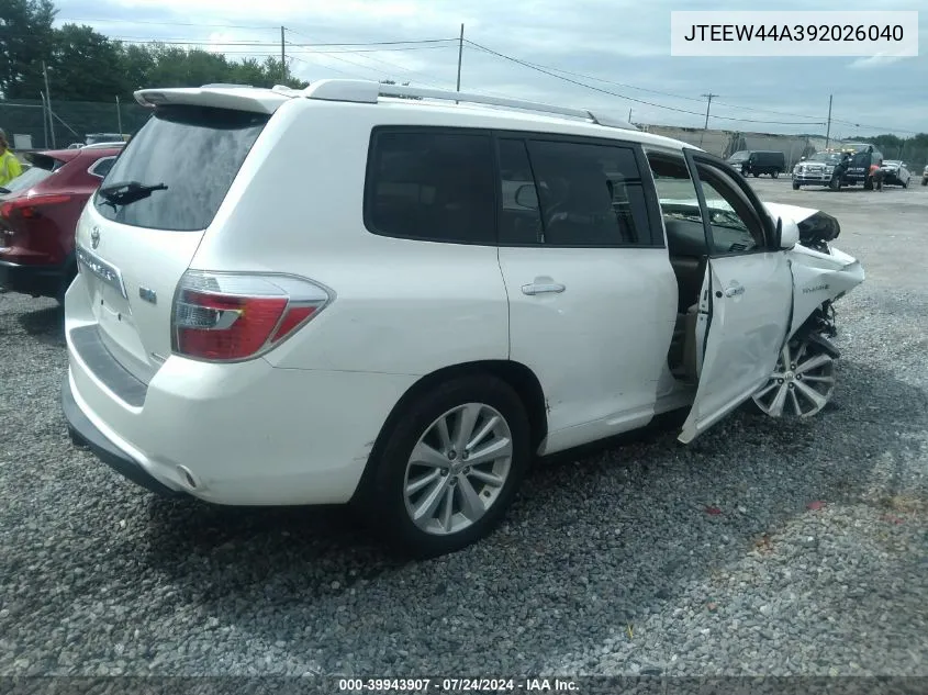 JTEEW44A392026040 2009 Toyota Highlander Hybrid Limited