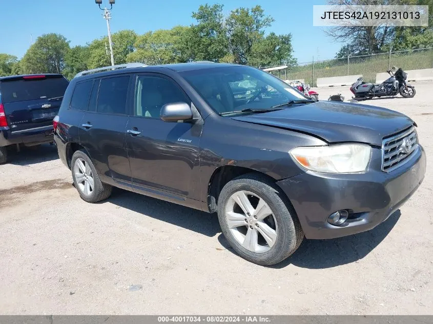 2009 Toyota Highlander Limited VIN: JTEES42A192131013 Lot: 40017034