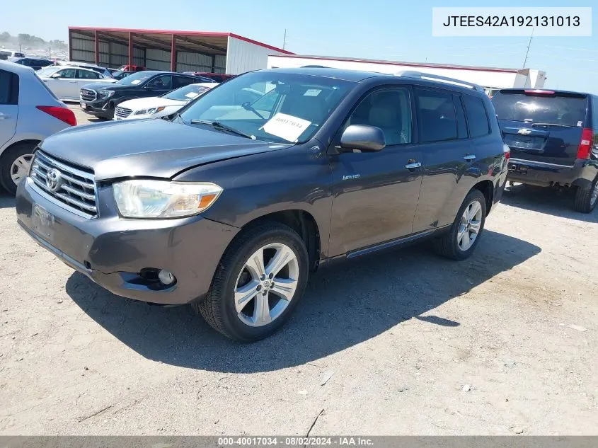 2009 Toyota Highlander Limited VIN: JTEES42A192131013 Lot: 40017034